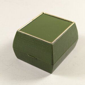 Vintage Army Green Plastic Ring Box made in West Germany